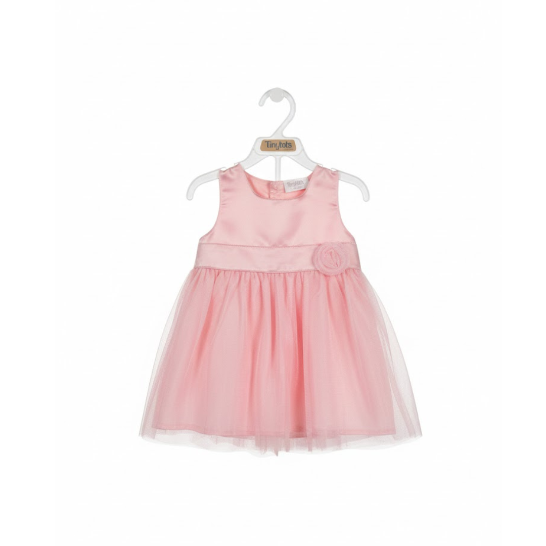 Vestido de Fiesta Rosa con Flor