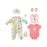 Set 8 Pcs Niña verde rosa