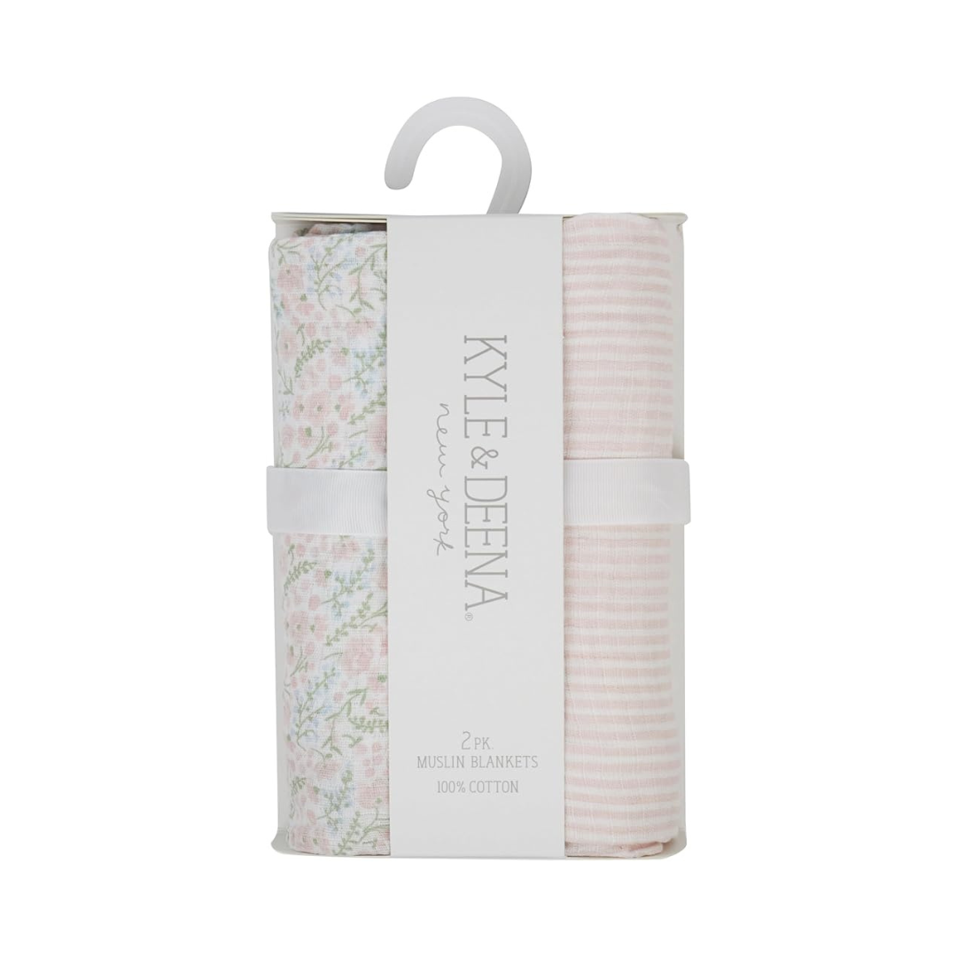 manta de muselina flores rosas