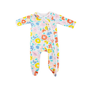 Mameluco manga larga flores niña