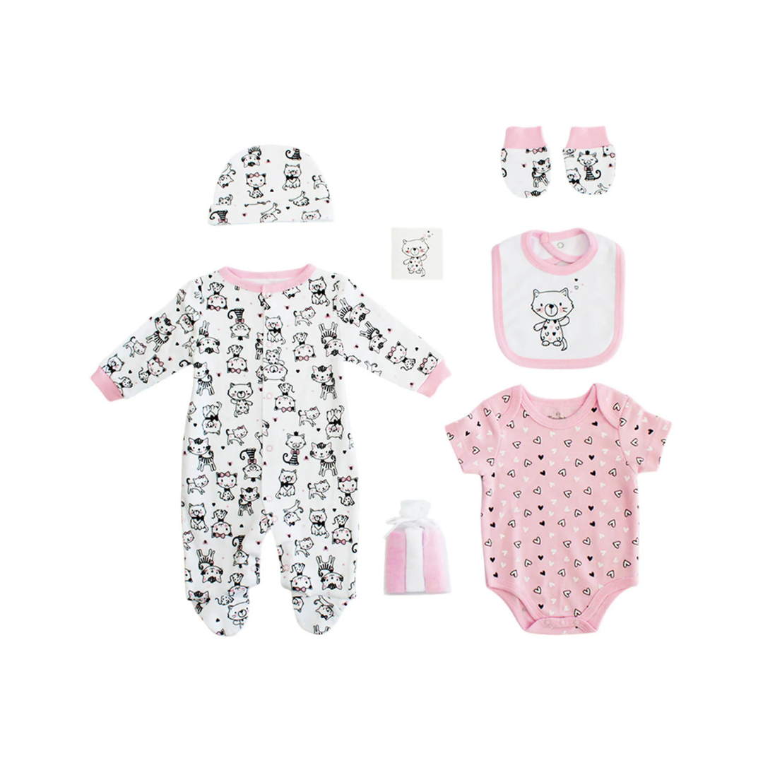 Set 8 Pcs Niña rosa blanco