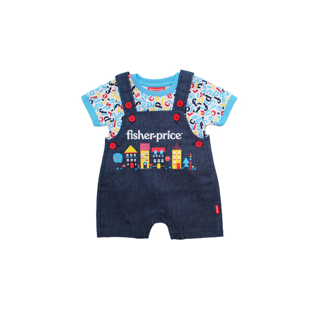 Overol con camisa Fisher-Price para bebé casitas
