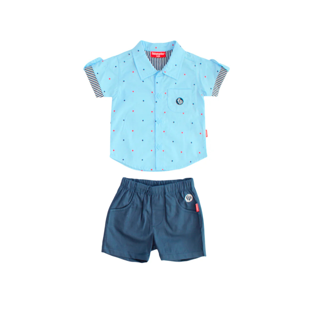 Camisa y short Fisher-Price para bebé azul