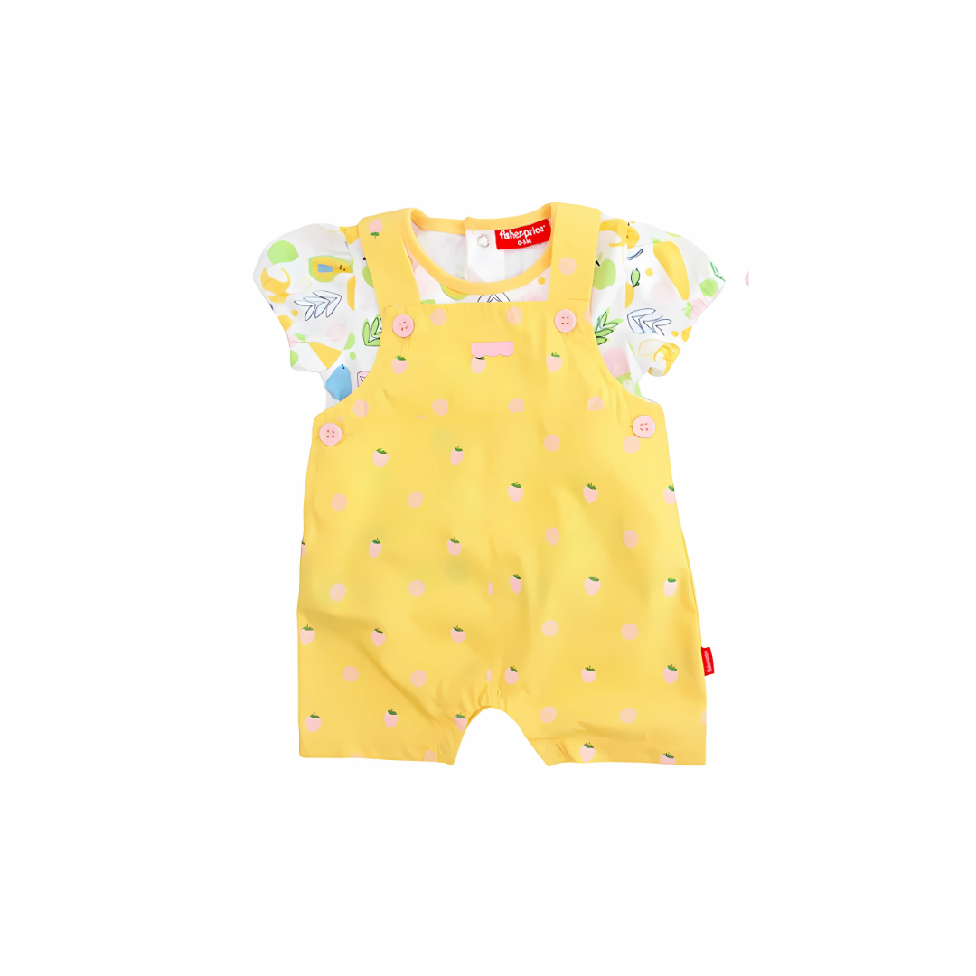 Overol con camisa Fisher-Price para niña amarillo